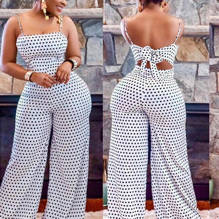 Women's casual jumpsuit with sophisticated back cut and wide leg Lune London