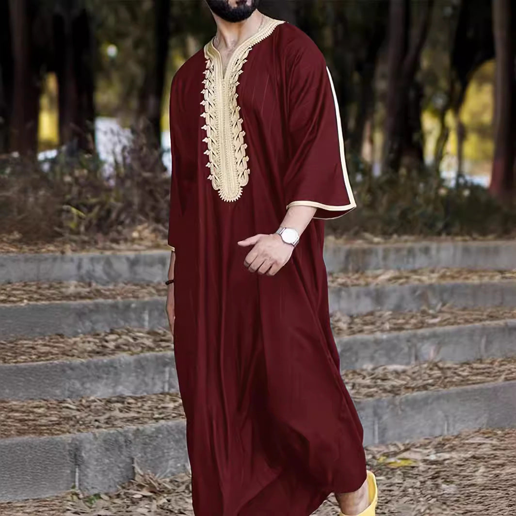Men's traditional caftan with artistic embroidery Lune London