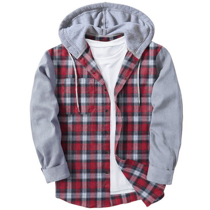 Casual flannel shirts for men with hood and two patch pockets Lune London