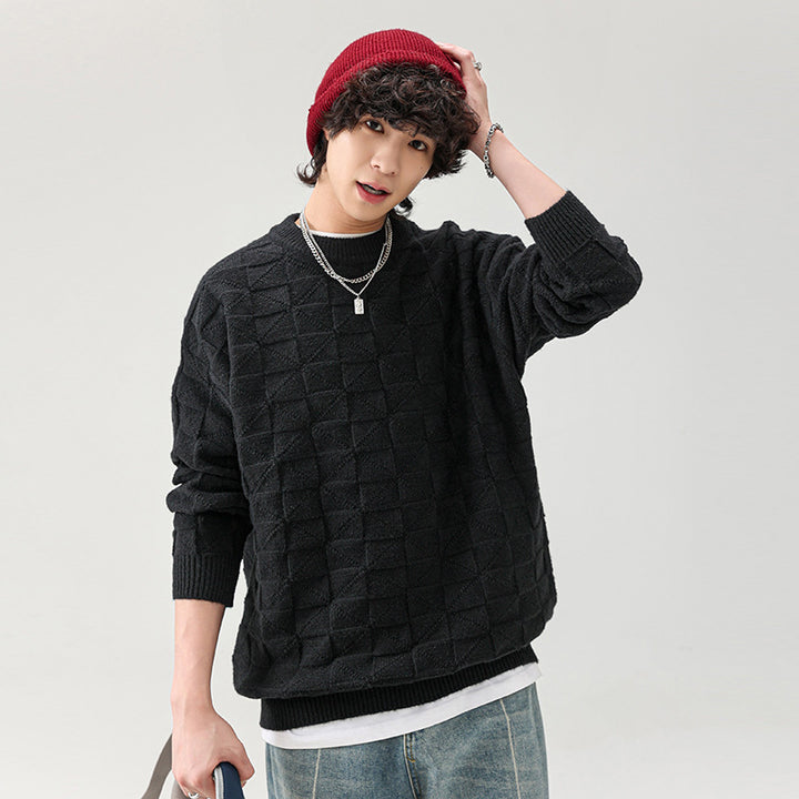 Trendy men's sweater with textured surface Lune London