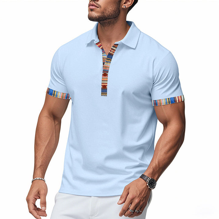 Men's Polo Shirt with colored collar and structured look Lune London
