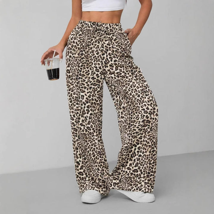 Leopard print palazzo pants for women with a relaxed fit Lune London