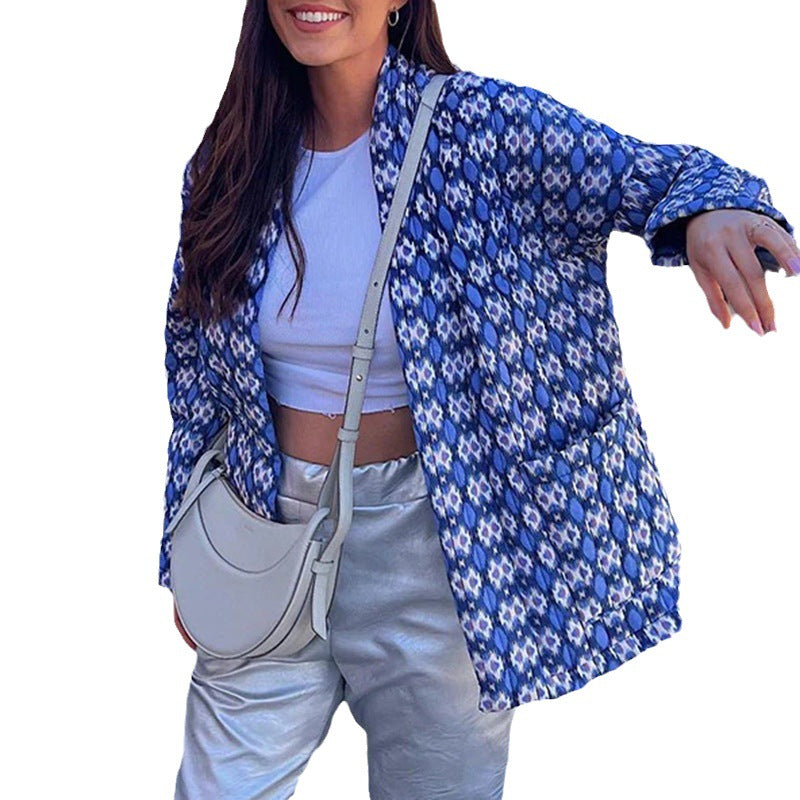 Veste matelassée pour femmes avec motif graphique unique Chic & Stil