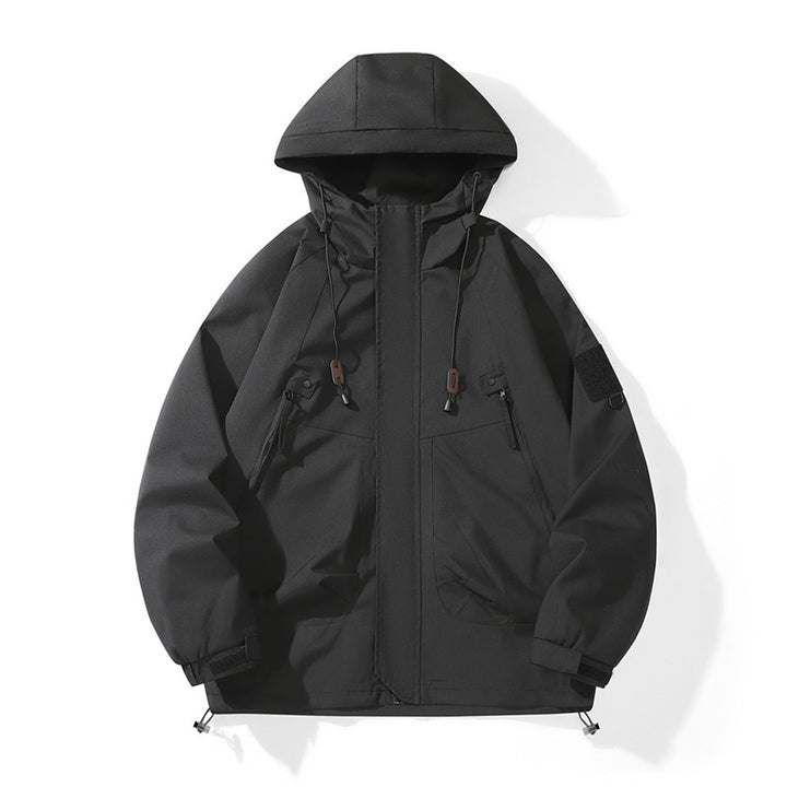 Technical outdoor jacket for women with adjustable hood design and practical pockets Lune London