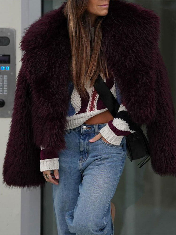 Trendy oversized faux fur coat for women Lune London