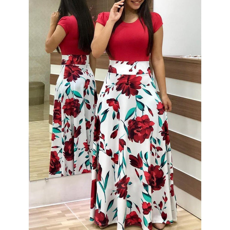 Jupe maxi pour femmes avec motifs floraux et taille élastique Chic & Stil