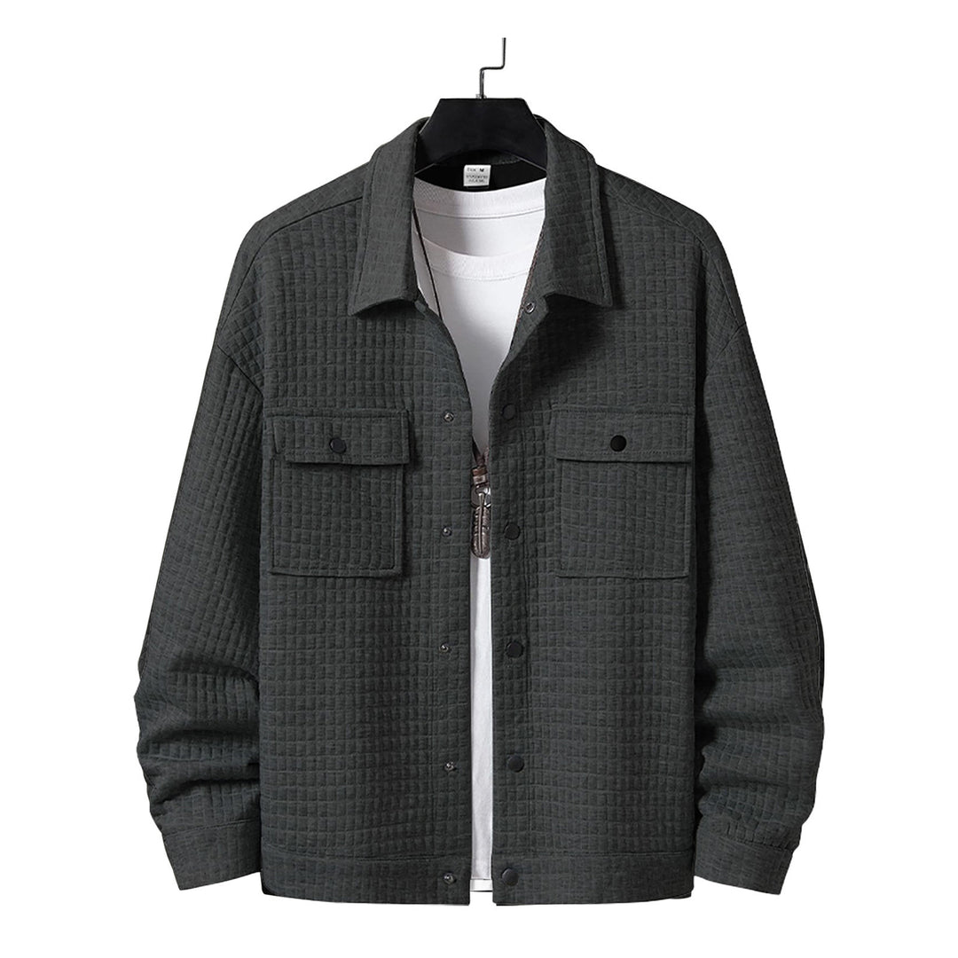 Casual shirt jacket for men with textured fabric and practical pockets Lune London