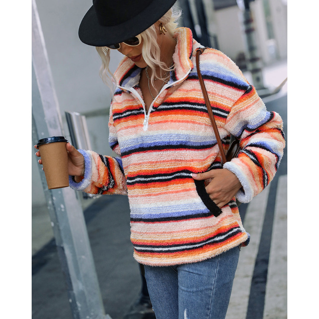 Women's fleece sweater with high collar Lune London