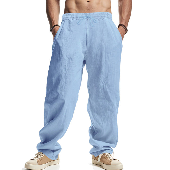 Casual summer cargo pants for men in breathable material with adjustable drawstring Lune London