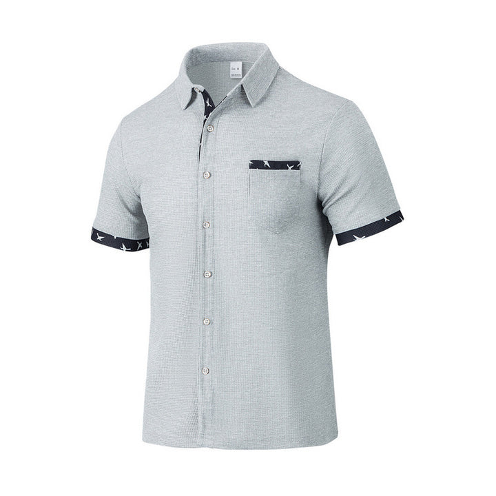 Short sleeve shirt for men with trendy collar and chest pocket Lune London
