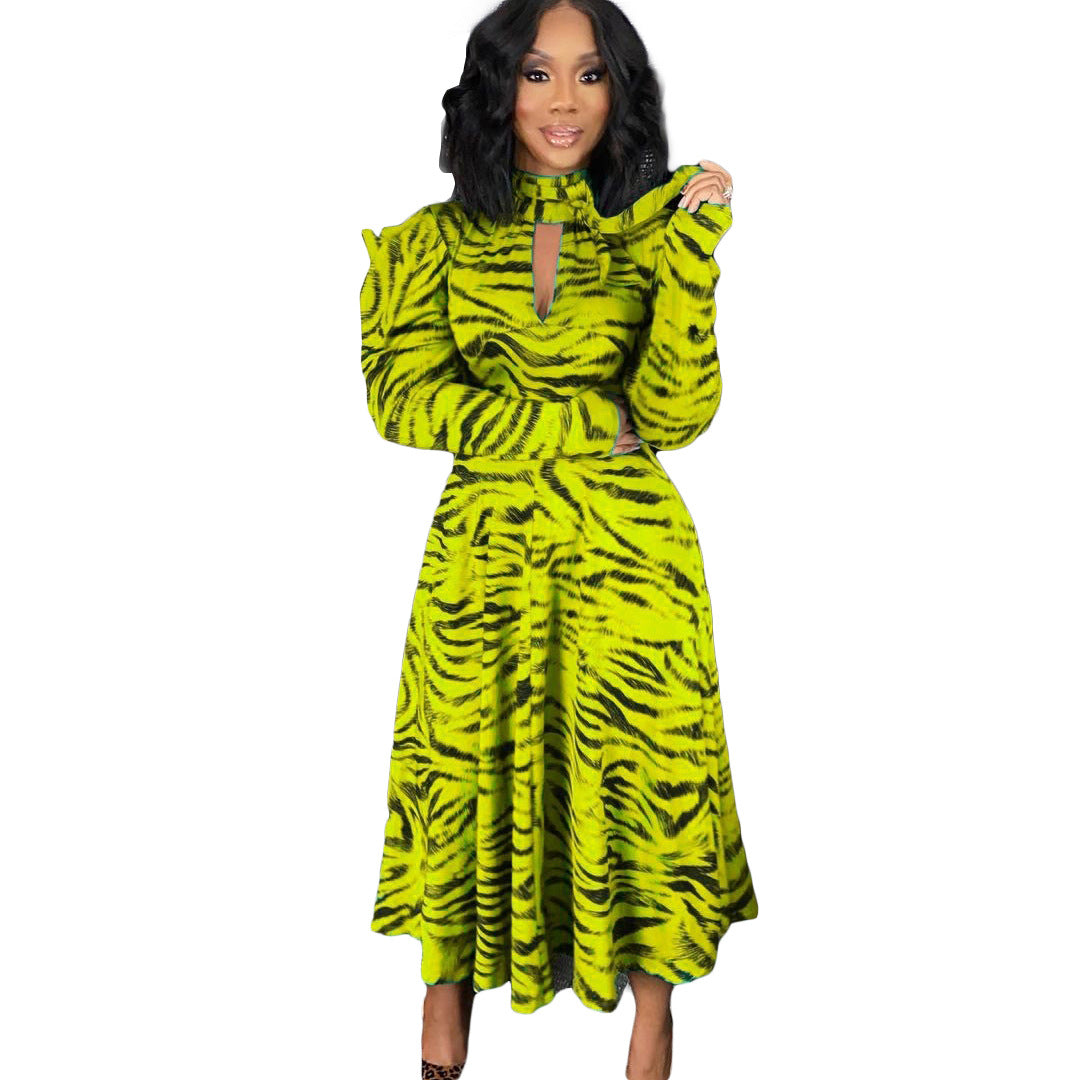 Midi dress for women with a high collar and asymmetrical cut Lune London
