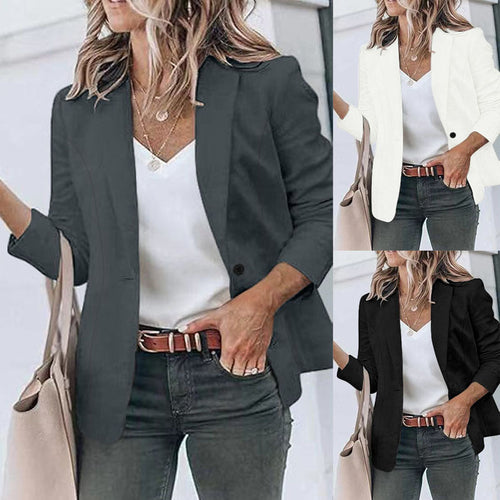 Ladies elegant blazer jacket with fitted cut and discreet pockets Lune London