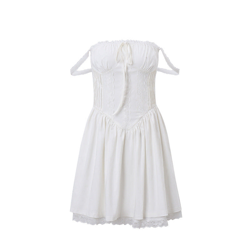 Off-shoulder dress for women with a pretty ruffle detail Lune London