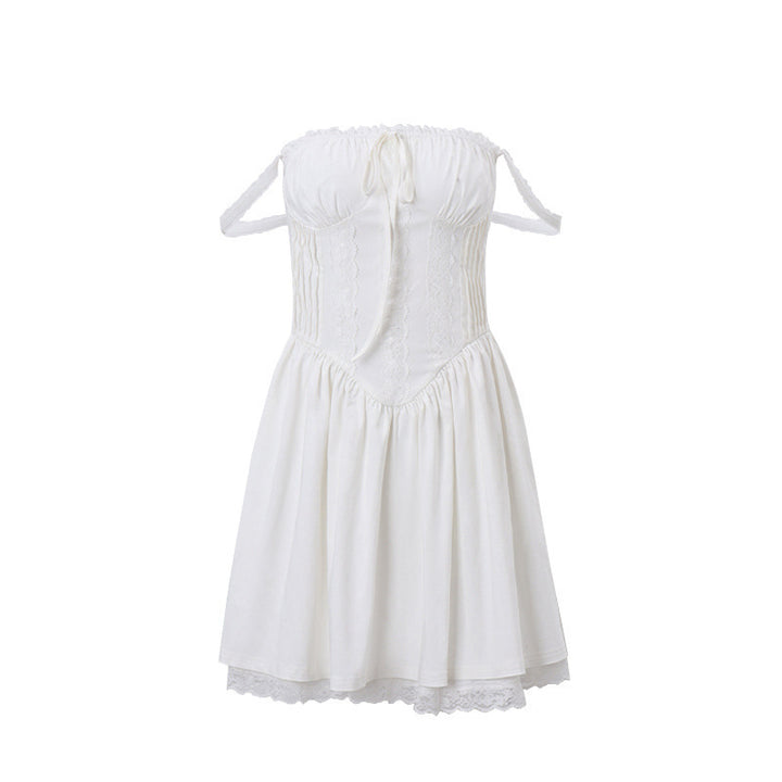 Off-shoulder dress for women with a pretty ruffle detail Lune London