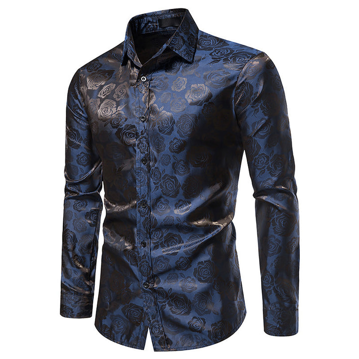 Shirt for men with floral patterns and an elegant shine Lune London