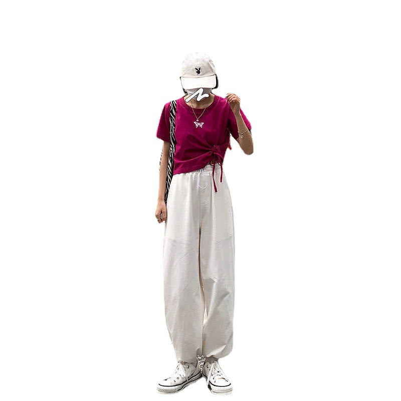 Women’s casual cropped top with a stylish knot and secure straps