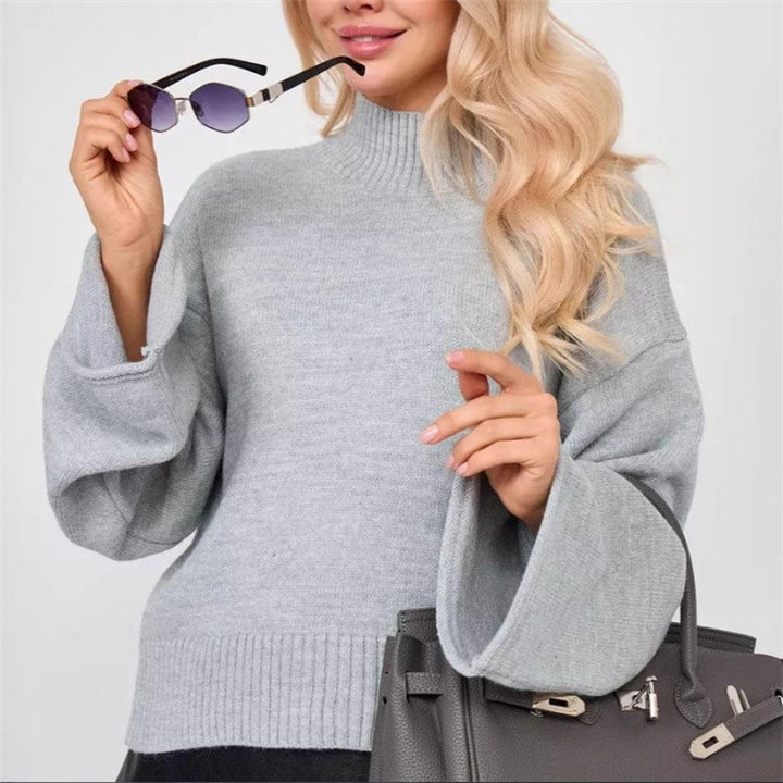 Knit pullover for women with a relaxed fit and voluminous sleeves Lune London