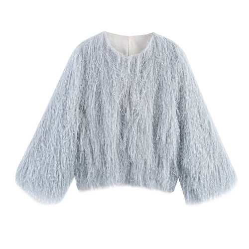 Trendy plush sweater for women with oversized cut Lune London