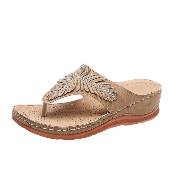 Ladies Elegant Chic Decorated Flip-Flop Sandals