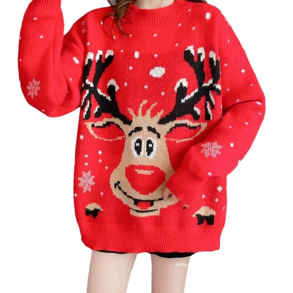 Christmas women's sweater with a unique reindeer pattern Lune London