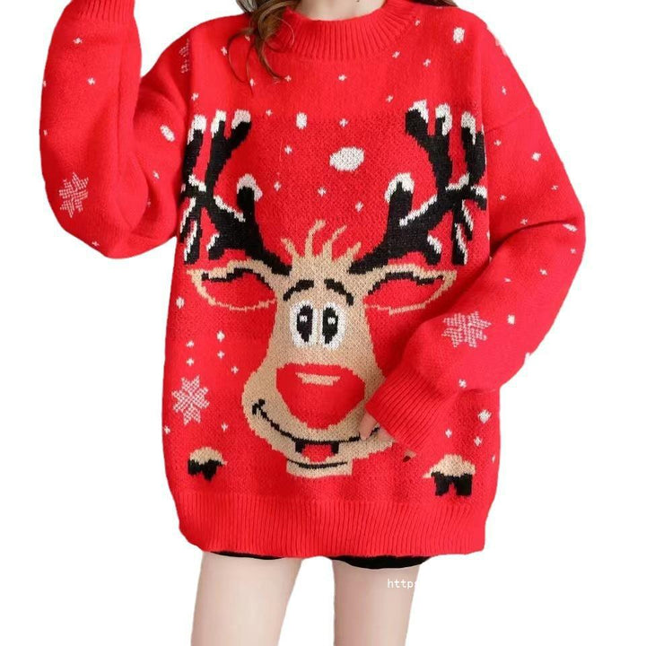 Christmas women's sweater with a unique reindeer pattern Lune London