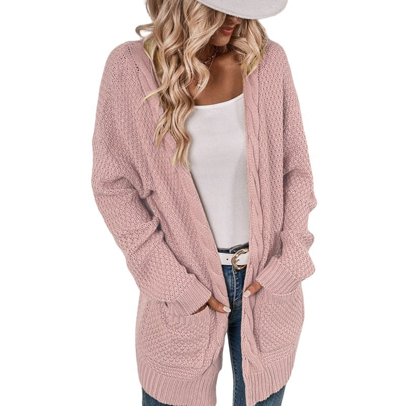 Casual cardigan for women with deep pockets and crinkled design Lune London