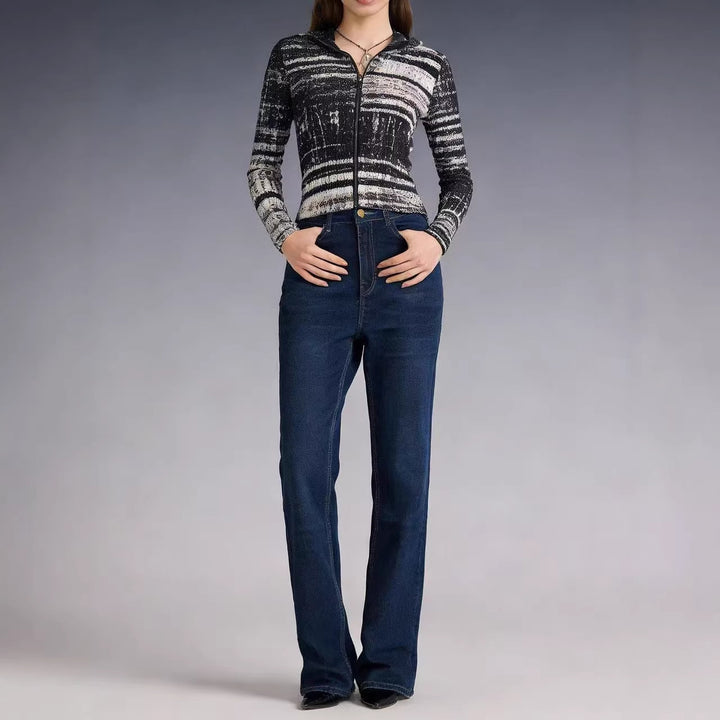 Ladies high-waisted bootcut jeans in elegant design Lune London