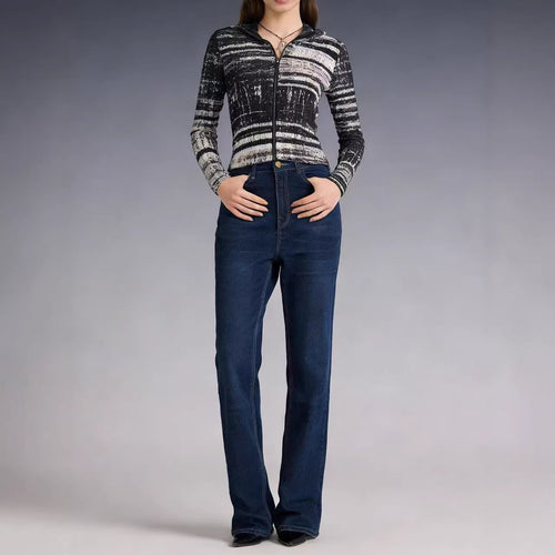 Ladies high-waisted bootcut jeans in elegant design Lune London
