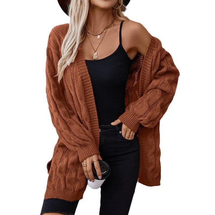 Women's knitted jacket with an elegant braided pattern Lune London