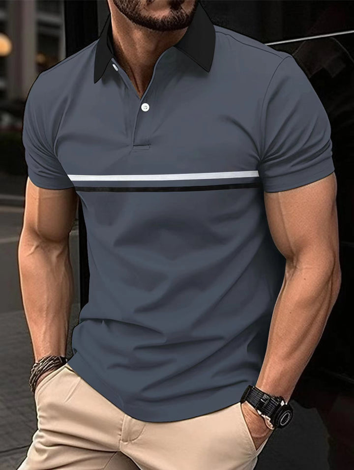 Men's Polo Shirt Sport Style Striped Lune London