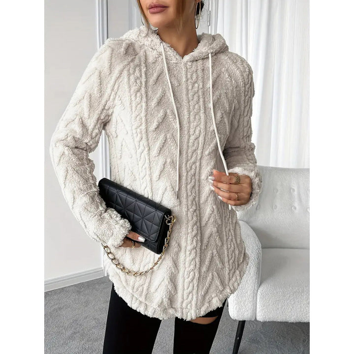 Cozy knit jacket for women with hood and side pockets Lune London