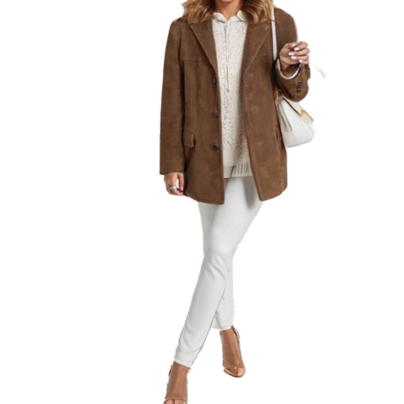 Lune London structured design leather blazer for women