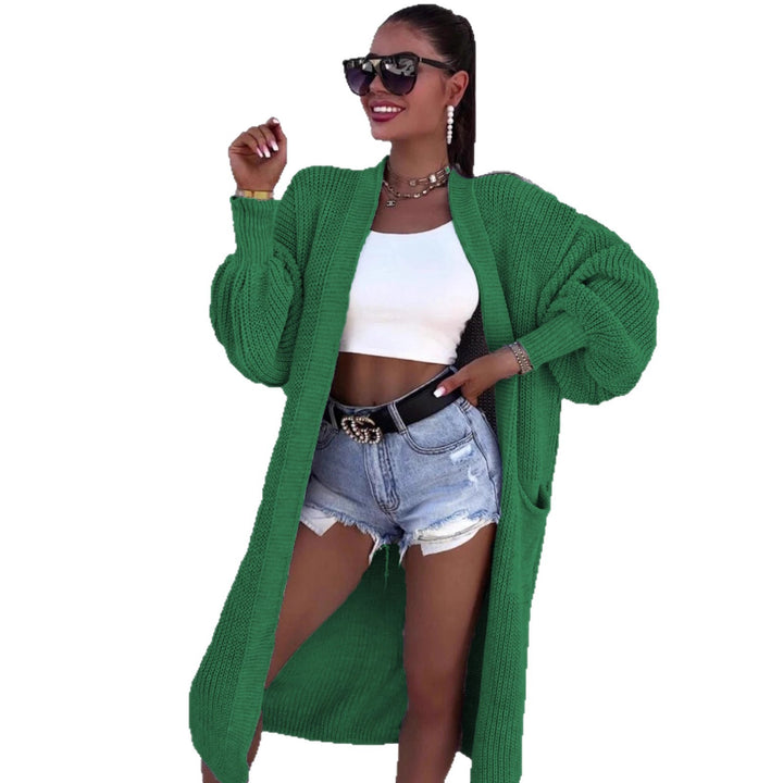 Manteau long en tricot pour femmes avec manches larges et poches Chic & Stil