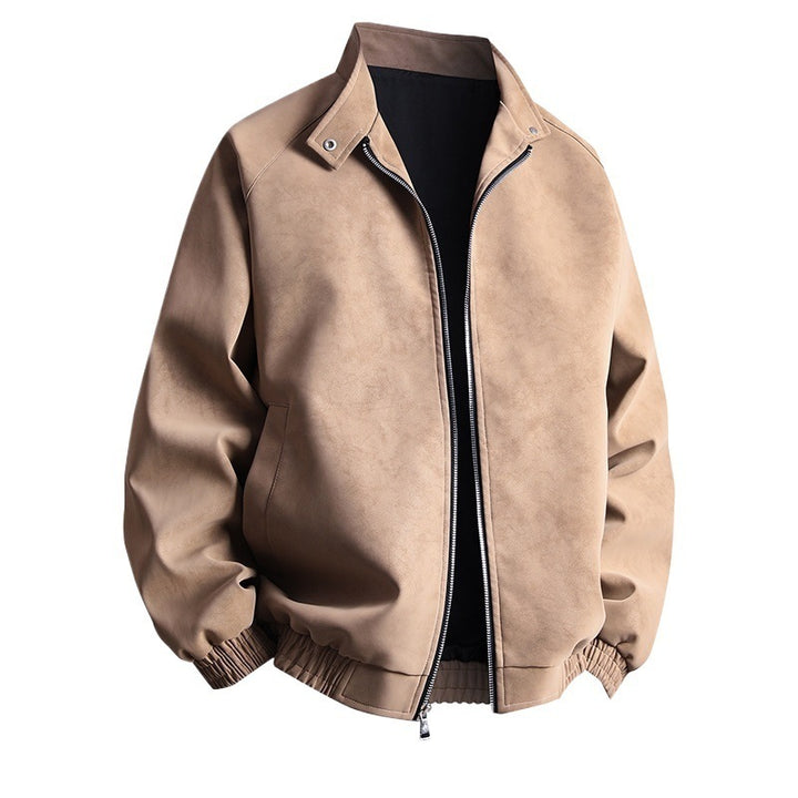 Stylish synthetic leather jacket for men with modern design and elastic cuffs Lune London