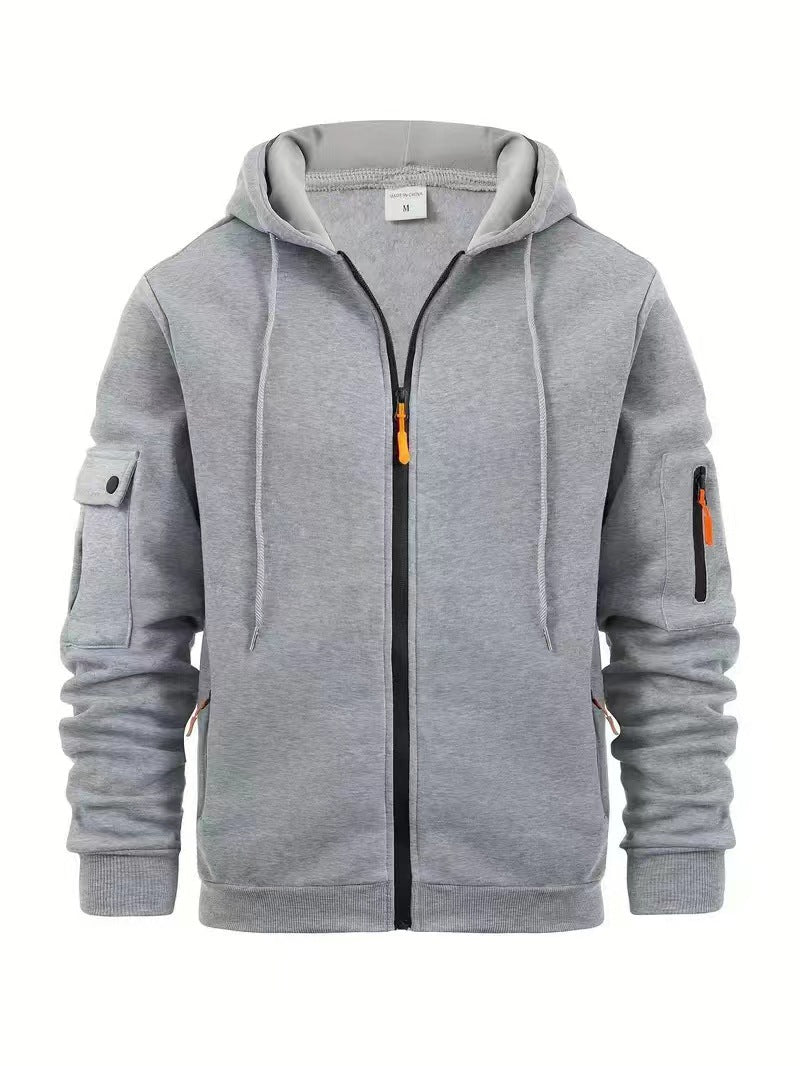 Men's functional hoodie jacket with practical zip pockets Lune London