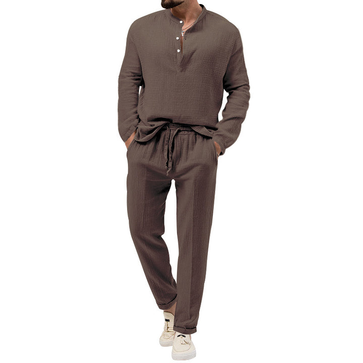 Casual men's outfit with button placket and elastic waistband Lune London