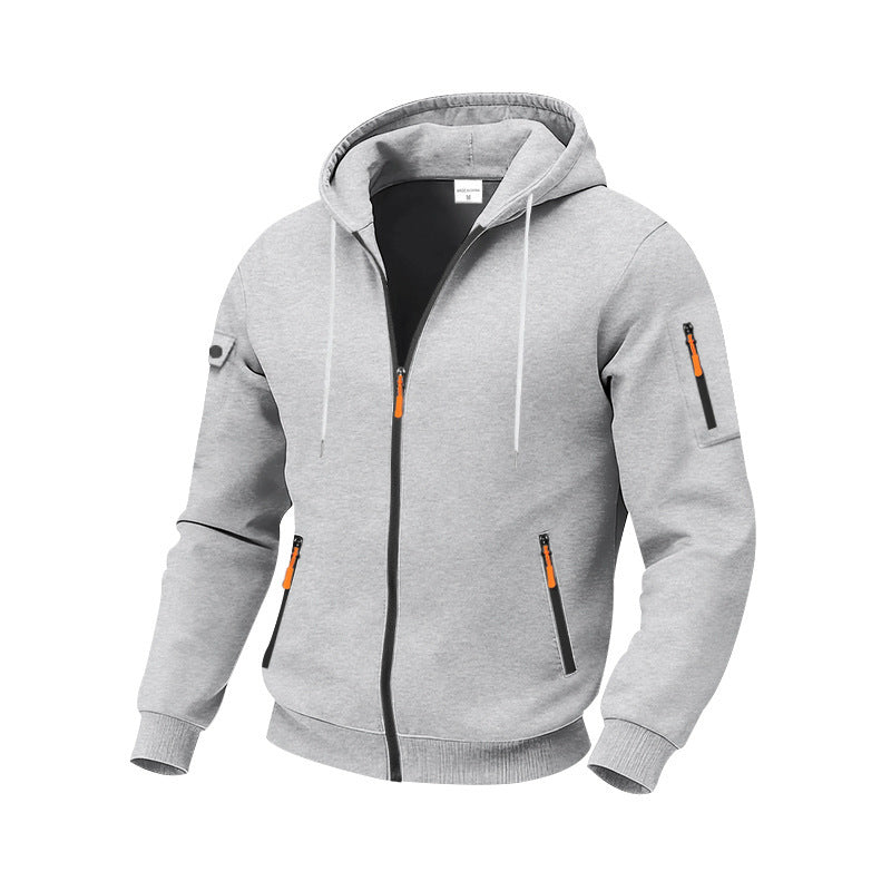 Men's sporty hoodie with functional zip pockets Lune London