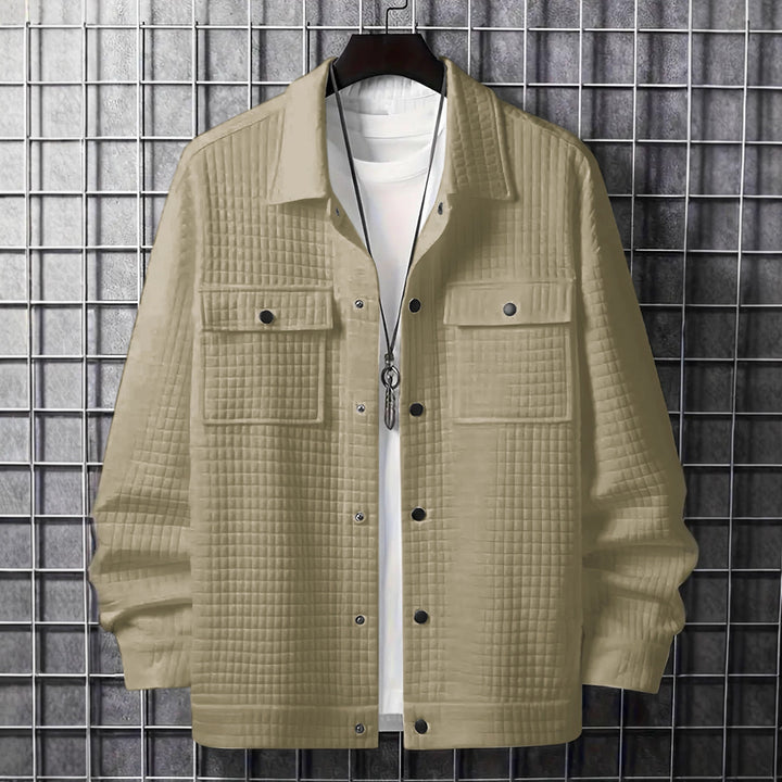 Casual shirt jacket for men with textured fabric and practical pockets Lune London