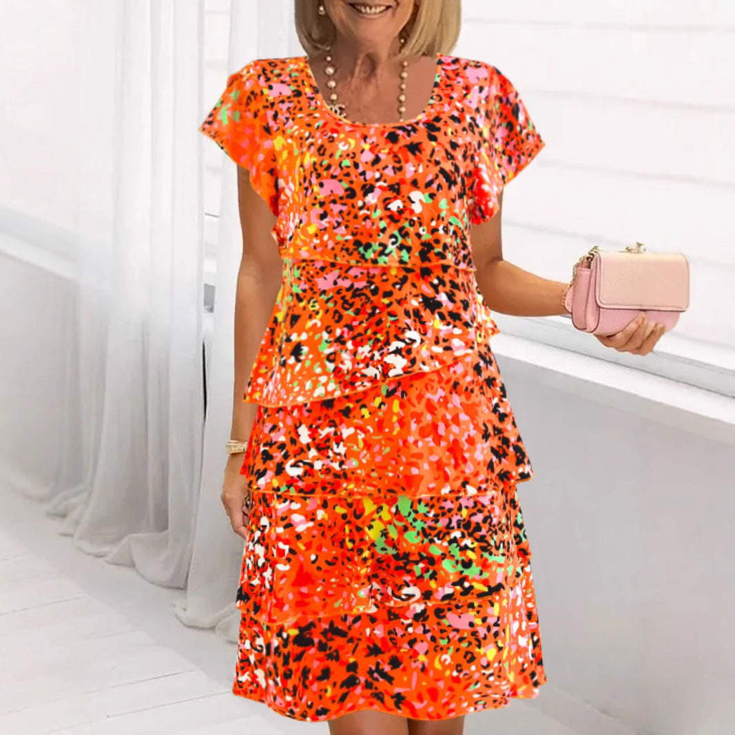 Fluid wrap dress for women with an elegant overlay and a unique pattern Lune London
