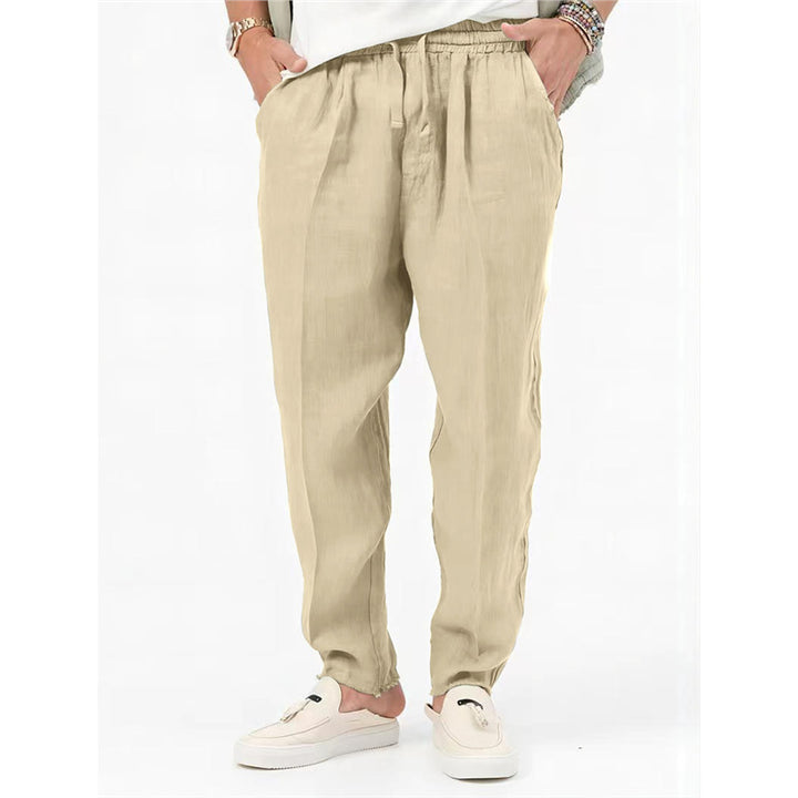 Light summer pants for men with elastic waist and side pockets Lune London