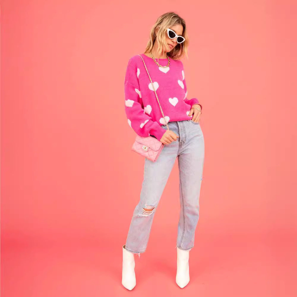 Pull femme avec applications en forme de cœur et coupe ample Chic & Stil