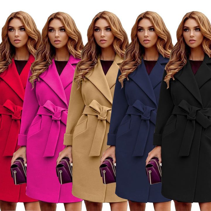 Ladies Elegant Trench Coat with Belt and Practical Pockets Lune London