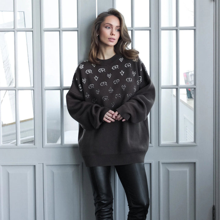Oversized sweatshirt for women with creative inscription Lune London