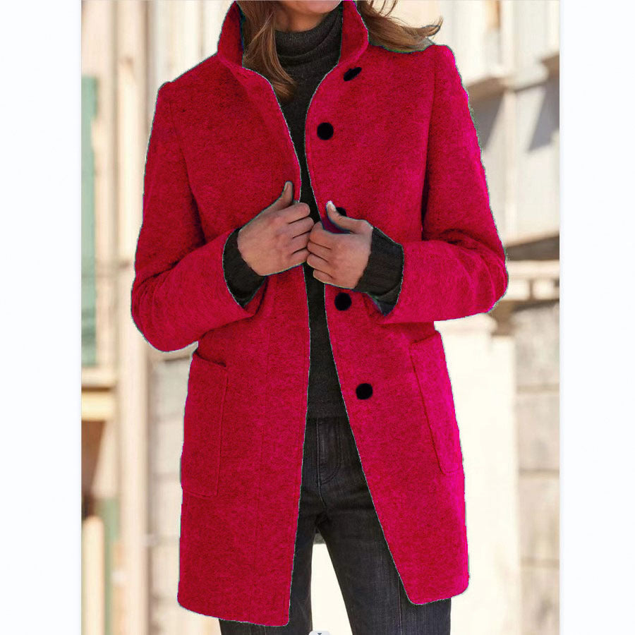 Wool coat for women with an elegant button detail and practical pockets Lune London