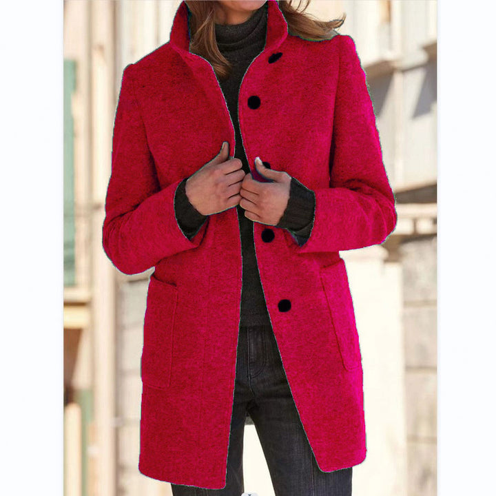 Wool coat for women with an elegant button detail and practical pockets Lune London