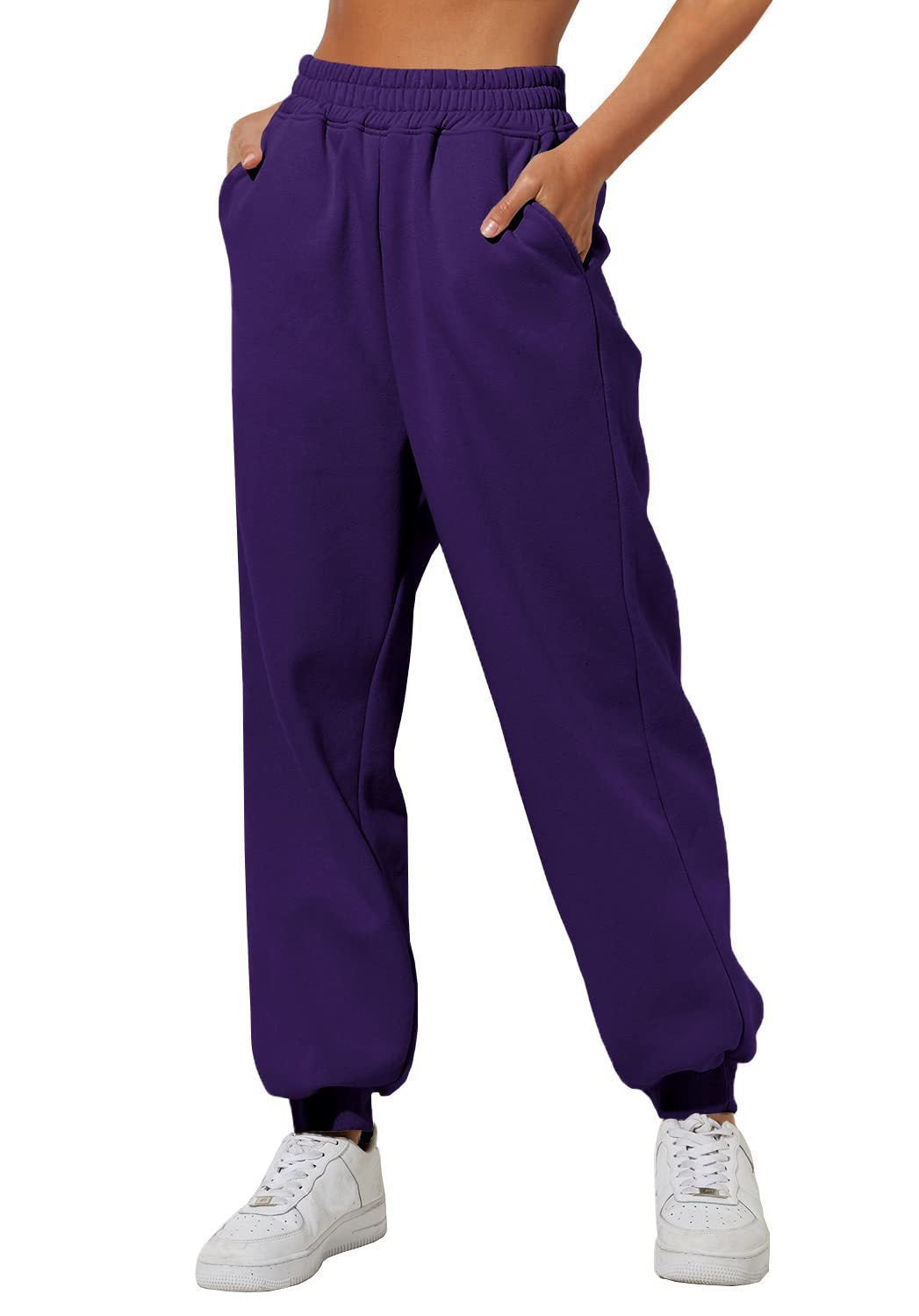 Casual women's jogger pants with elastic waistband and practical pockets Lune London