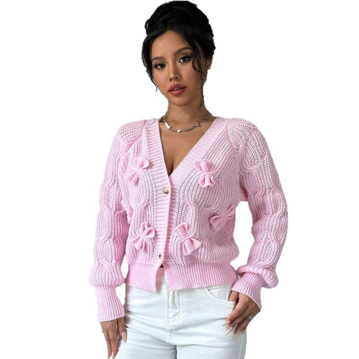 Cardigan pour femme avec design en relief floral et détails boutonnables Chic & Stil