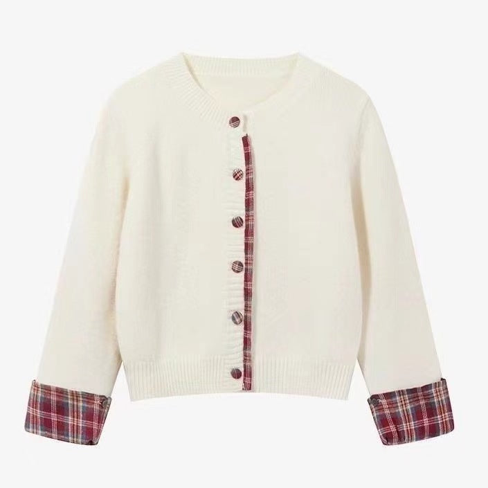 Cardigan femme avec motif à carreaux et détails de boutons élégants Chic & Stil