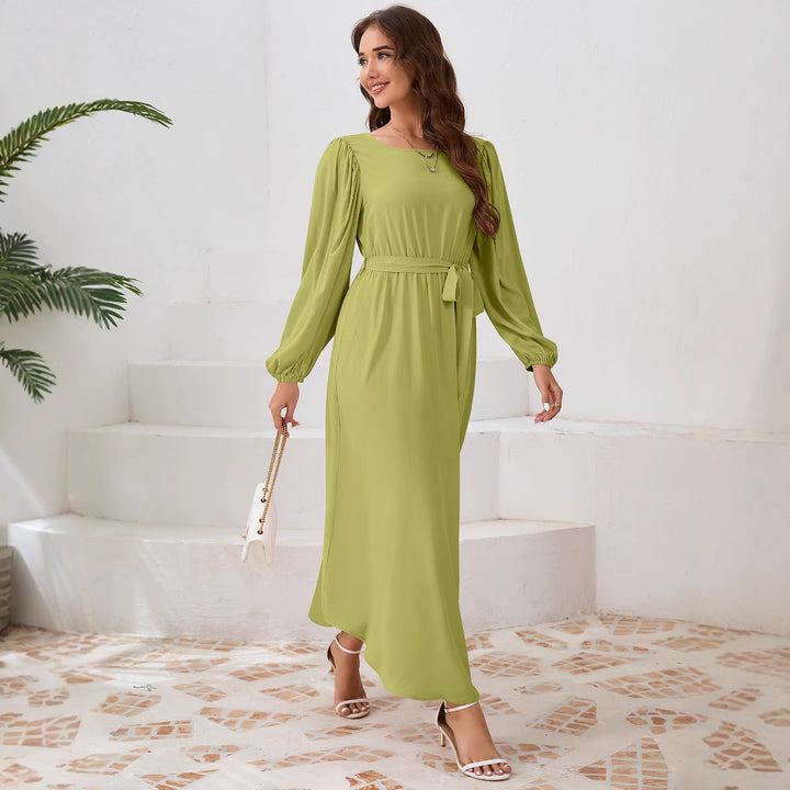 Ladies Elegant Maxie Dress with Loose Cut and Chic Puff Sleeves