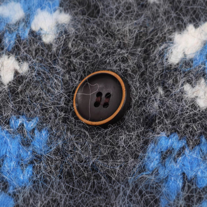 Knitted jacket for women with traditional pattern and high collar Lune London
